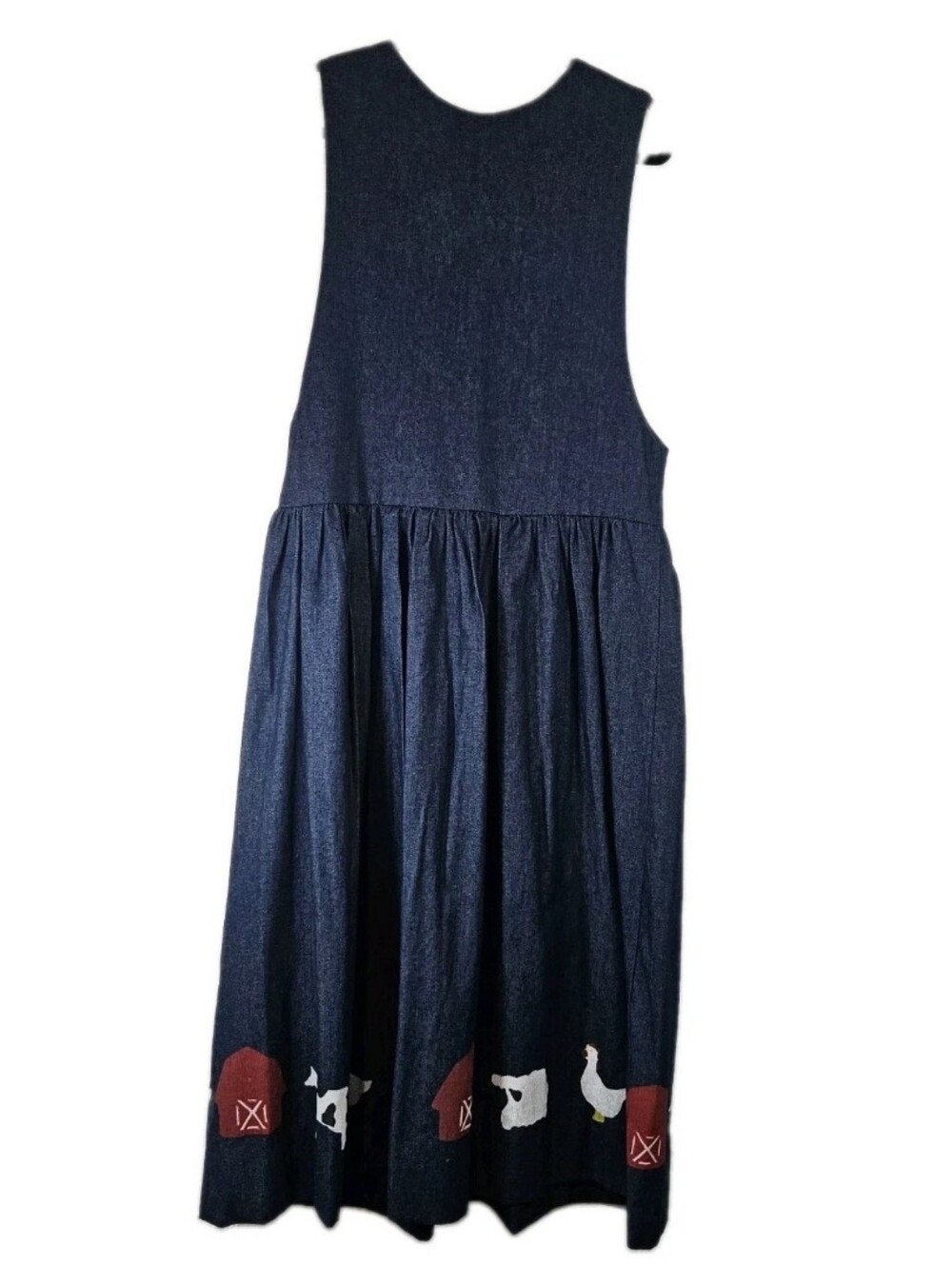 90s denim teacher dress Smock Jumper Maxi Medium 80s … size:XLarge Fellaire Low Back Mini SIZE:2